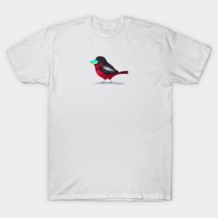 Black and Red Broadbill Bird T-Shirt